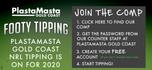 PlastaMasta Gold Coast 2020 NRL Footy Tipping