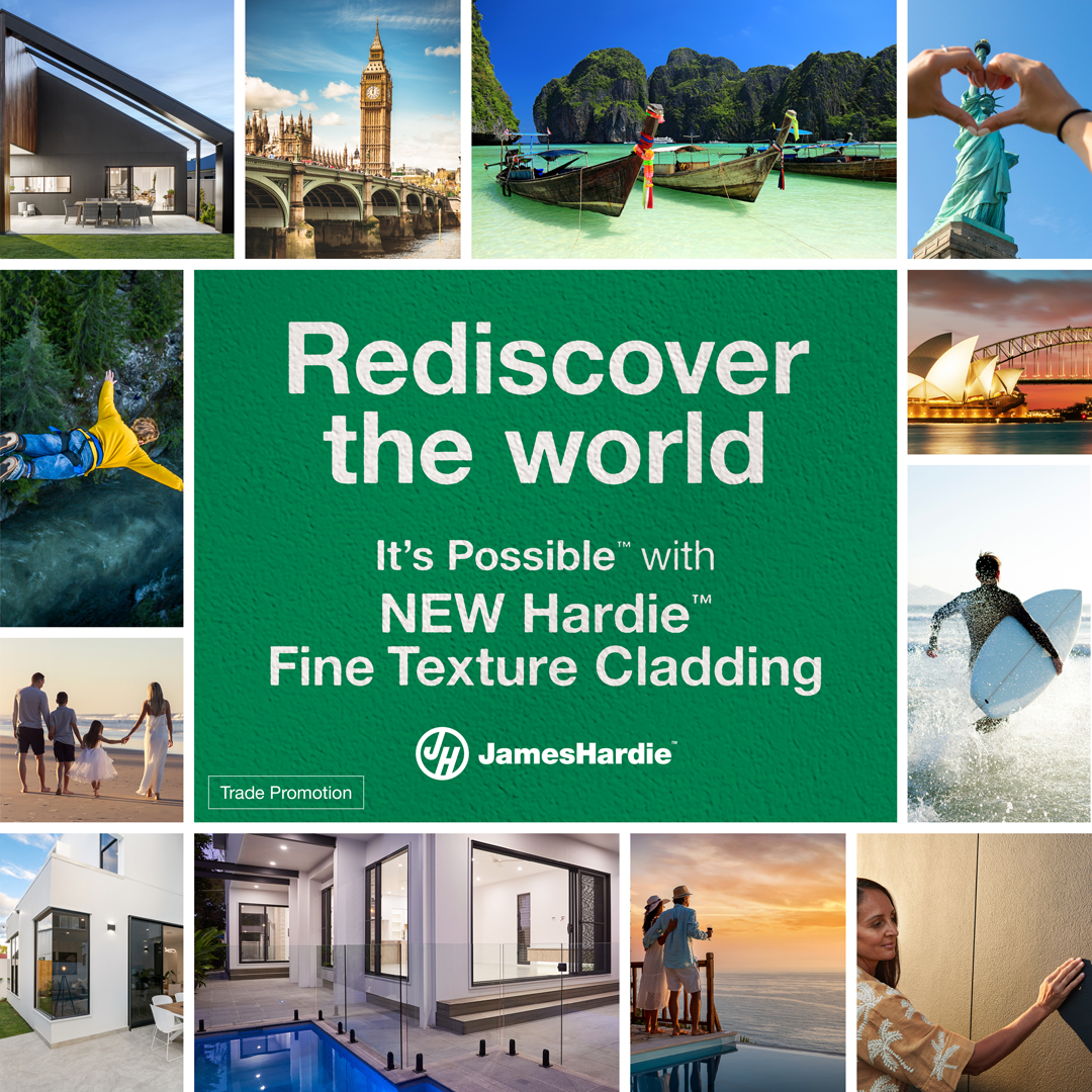 Rediscover the world with Hardie Fine Texture Cladding and PlastaMasta